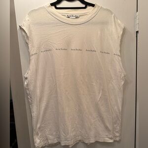 Acne Studios white Men's cut off Tank Top